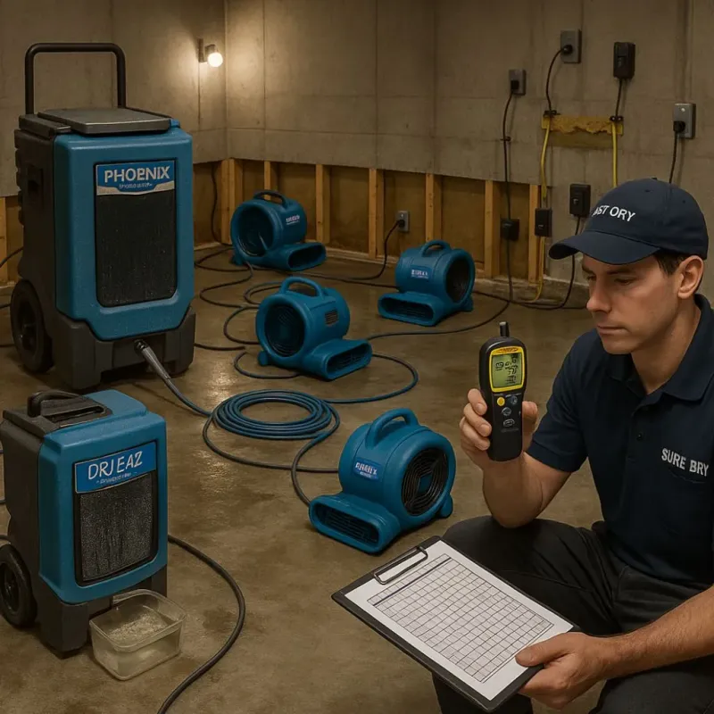 Structural Drying and Dehumidification process in Wartburg, TN